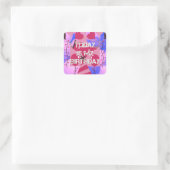 Feestelijke Verjaardag Ontwerp: Vandaag is mijn ve Vierkante Sticker (Tas)