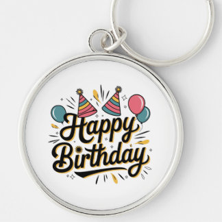 Feestelijke Verjaardag Sleutelhanger