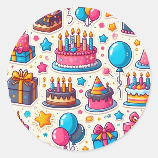 Feestelijke verjaardag Sticker Pack" (Voorkant)