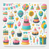 Feestelijke verjaardag Sticker Pack" (Voorkant)