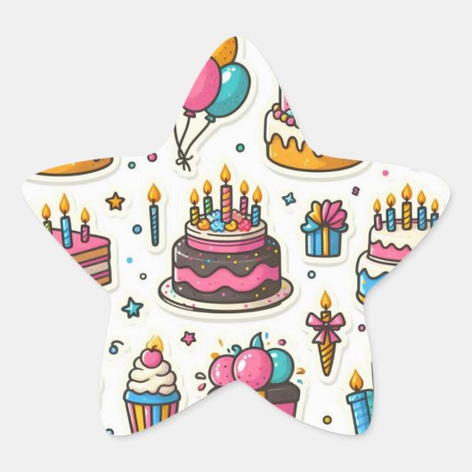 Feestelijke verjaardag Sticker Pack" (Voorkant)
