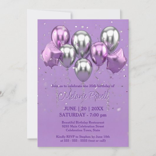 Feestelijke Verjaardag van de Lavendel en Zilveren Kaart (Voorkant)