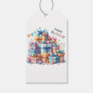 Feestelijke verjaardag voor alle leeftijden cadeaulabel