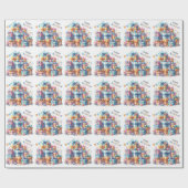 Feestelijke verjaardag voor alle leeftijden cadeaupapier (Vlak)