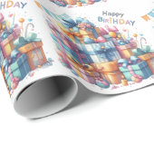 Feestelijke verjaardag voor alle leeftijden cadeaupapier (Rol Hoek)