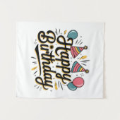 Feestelijke Verjaardag Wandkleed (Voorkant (horizontaal))
