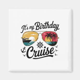 Feestelijke Verjaardags Cruise Ship Feest 2025 Man Magneet