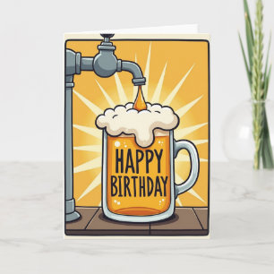 Feestelijke Verjaardags Gouden Drankkaart Kaart