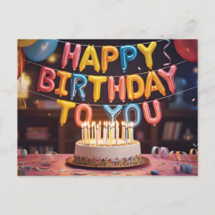 Feestelijke "Verjaardags" viering met cake Briefkaart