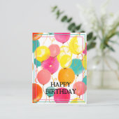 Feestelijke Verjaardagsballonnen Briefkaart (Staand voorkant)