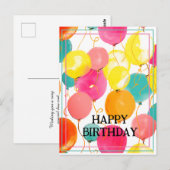 Feestelijke Verjaardagsballonnen Briefkaart (Voorkant / Achterkant)