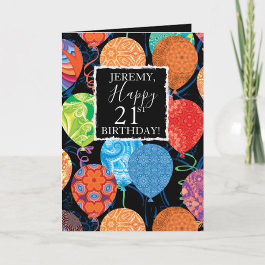 Feestelijke verjaardagsballonnen voor hem kaart (Voorkant)