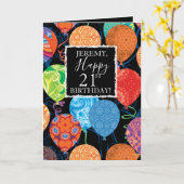 Feestelijke verjaardagsballonnen voor hem kaart (Gele Bloem)