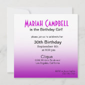 Feestelijke verjaardagscocktailparty kobalt/roze kaart (Achterkant)