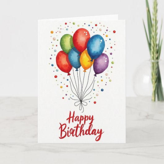 Feestelijke Verjaardagsconfetti Kaart (Voorkant)