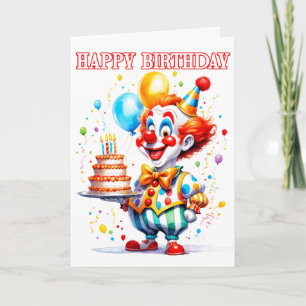 Feestelijke Verjaardagsfeest Clown Kaart