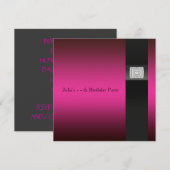 Feestelijke verjaardagsfeest met hete roze tint kaart (Voorkant / Achterkant)