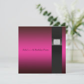 Feestelijke verjaardagsfeest met hete roze tint kaart (Staand voorkant)