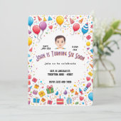 Feestelijke verjaardagsfeestje Ballonnen en gesche Kaart (Staand voorkant)
