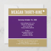 feestelijke verjaardagsfoto paars goud wit 39 jaar kaart (Achterkant)