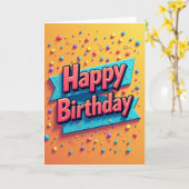 Feestelijke verjaardagsgelei kaart (Gele Bloem)