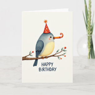 Feestelijke Verjaardagskaart met Vogeltje Kaart