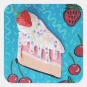 Feestelijke verjaardagstaart Fun Party Sticker (Voorkant)