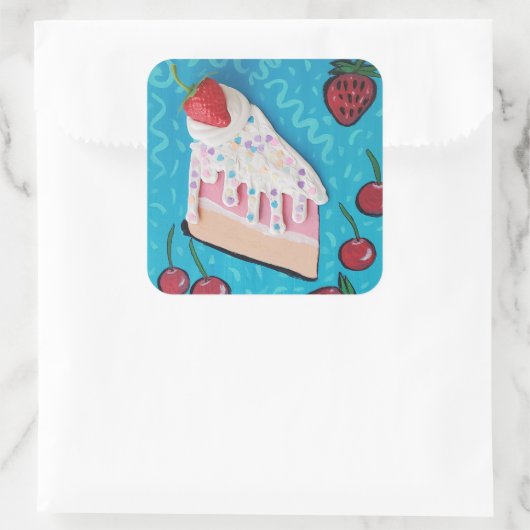 Feestelijke verjaardagstaart Fun Party Sticker (Tas)