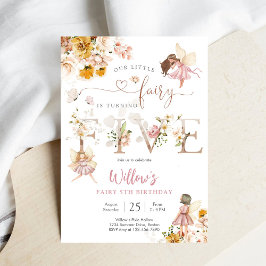 Feestelijke verjaardagsuitnodiging voor feeën kaart