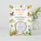 Feestelijke verjaardagsuitnodiging voor insecten kaart (Staand voorkant)