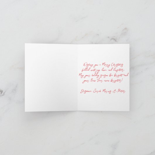 Feestelijke verlichte kerstkaars en dennentakken kaart (Binnen)