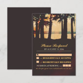 feestelijke verlichting palmen strand bruiloft RSV RSVP Kaartje (Voorkant / Achterkant)