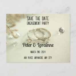 Feestelijke verlovingsborrel - save the date. Bewe Briefkaart