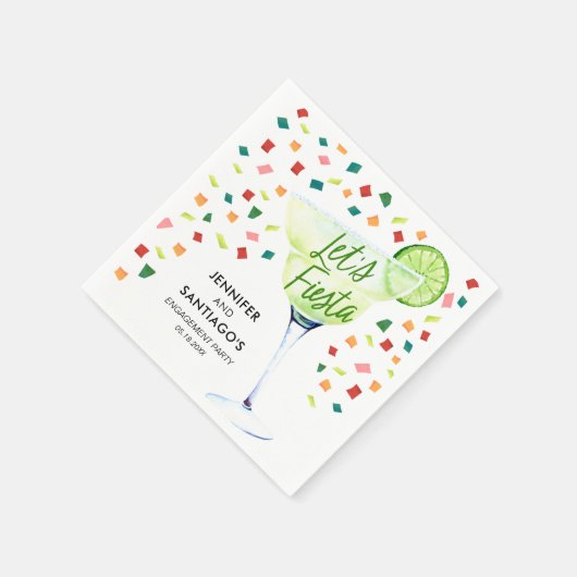 Feestelijke verlovingsfeest papieren servetten (Hoek)