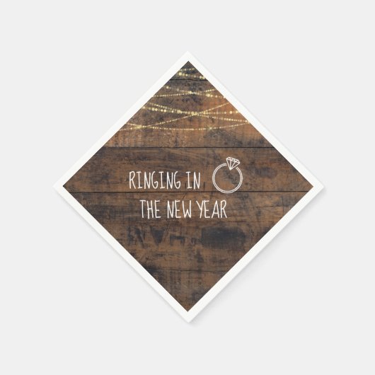 Feestelijke verlovingsfeest ring in het nieuwe jaa servet (Hoek)