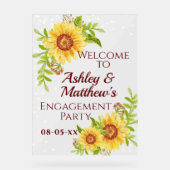 Feestelijke Verlovingspartij Zonnewolkom Acryl Bord (Voorkant)