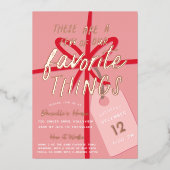 feestelijke verpakking | Vakantie Favoriete Dingen Folie Uitnodiging (Voorkant)