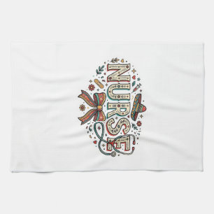Feestelijke verpleegster vintage gravure shirt ont theedoek