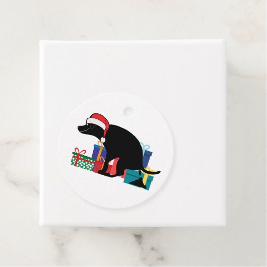 Feestelijke Verrassing: Kerstmis Hond Pooping Bedankjes Labels (In situ)
