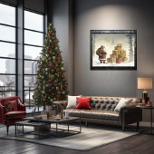 Feestelijke Verrukking: Afro-Amerikaanse Kerstman Poster