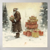 Feestelijke Verrukking: Majestueuze Afro-Amerikaan Poster (Voorkant)