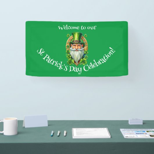 Feestelijke Versiering St. Patrick's Day Kabouter  Spandoek (Beurs)