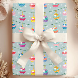 Feestelijke versieringen & sneeuwvlokken cadeaupapier