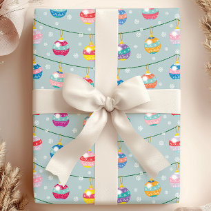 Feestelijke versieringen & sneeuwvlokken cadeaupapier