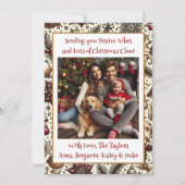 Feestelijke vibes en kerst juichen familiefoto feestdagenkaart (Voorkant)