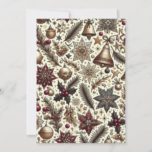 Feestelijke vibes en kerst juichen familiefoto feestdagenkaart (Achterkant)