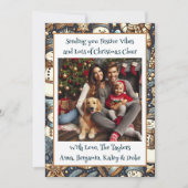 Feestelijke vibes en kerst juichen familiefoto feestdagenkaart (Voorkant)