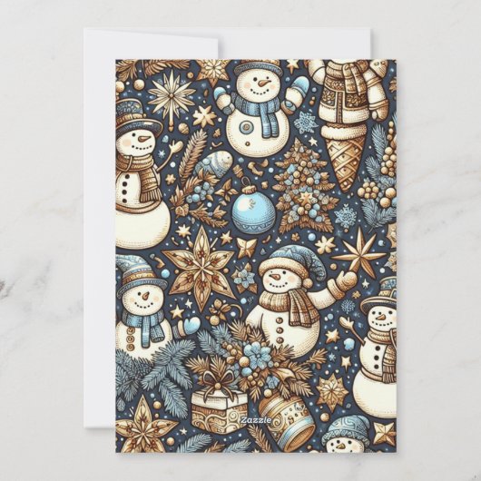 Feestelijke vibes en kerst juichen familiefoto feestdagenkaart (Achterkant)