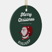 Feestelijke vibes: kerst en nieuwjaar juichen keramisch ornament (Rechts)