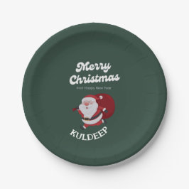 Feestelijke vibes: kerst en nieuwjaar juichen papieren bordje